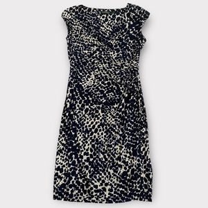 Lauren Ralph Lauren Women’s Dress Size 8 Faux Wrap Cap Sleeve Office Corpcore
